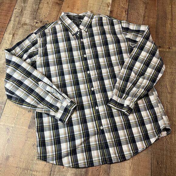 Eddie Bauer Mens 100% Cotton Classic Fit Plaid Longsleeve Button Down Shirt Sz L - Picture 1 of 4